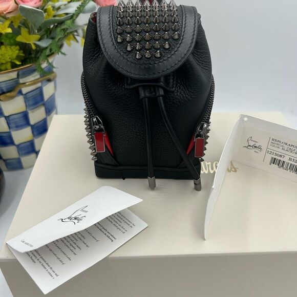 Christian Louboutin explorafunk key ring studded Crossbody bag made in Italy - Picture 13 of 16